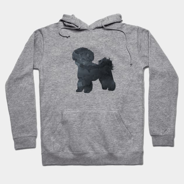 Bichon Frise Black Silhouette Art Hoodie by BittenByErmines